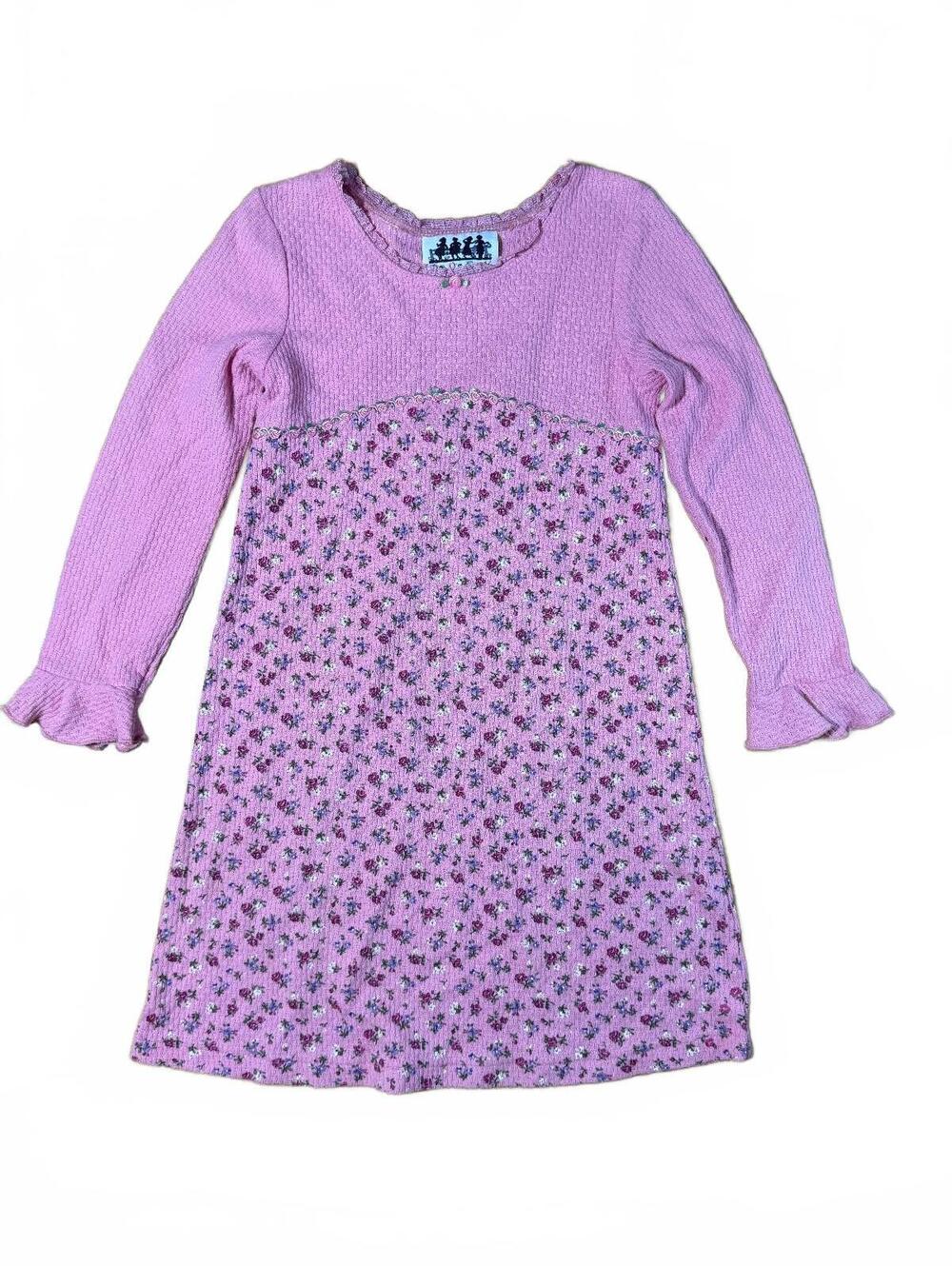 VIntage 90s Y2K Zoey Brand Little Girls' Long Sleeve Knit Dress Size 8